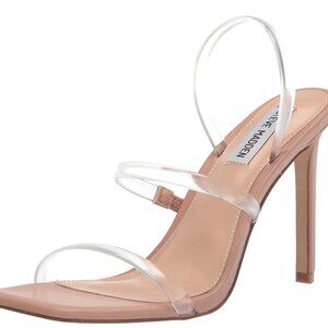 Steve Madden Tan/Clear Gracey Heeled Sandal Heel
